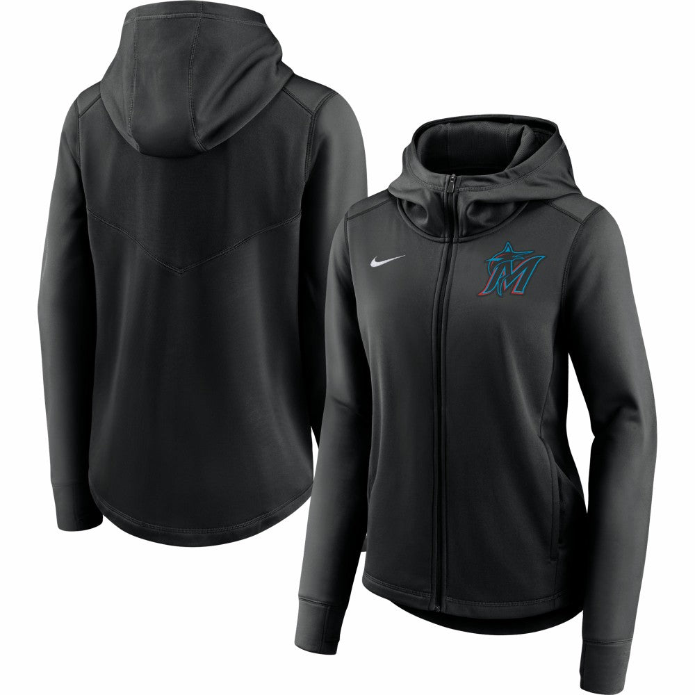 Miami Marlins Nike Women's Authentic Collection Baseball Performance Full-Zip Hoodie | MLB On Sale