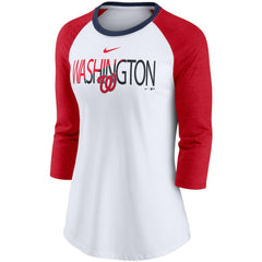 Washington Nationals Nike Women's Color Split Tri-Blend 3/4-Sleeve Raglan T-Shirt | MLB US