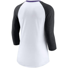 Colorado Rockies Nike Women's Color Split Tri-Blend 3/4-Sleeve Raglan T-Shirt | MLB New