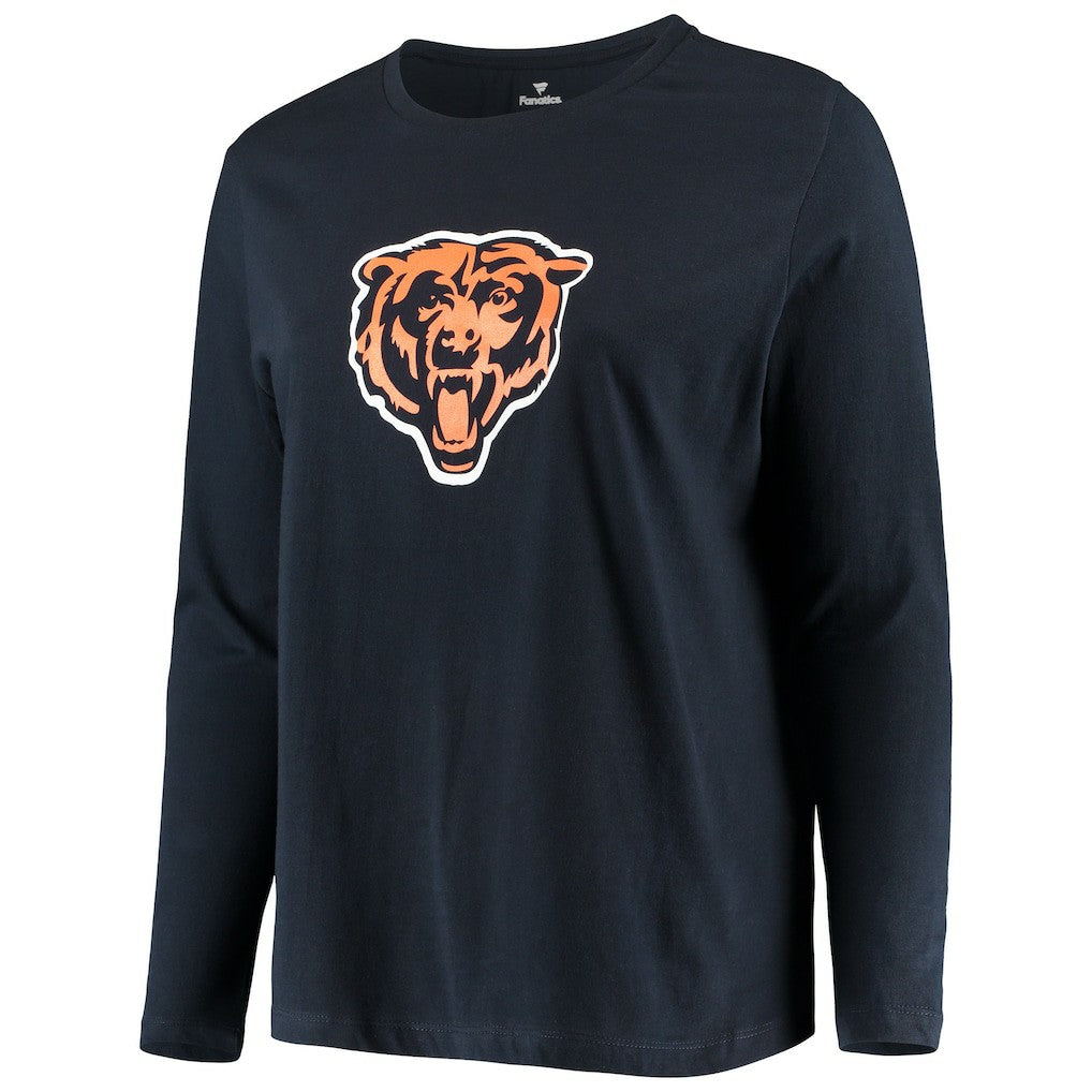 Chicago Bears Fanatics Women's Plus Size Primary Logo Long Sleeve Scoop Neck T-Shirt