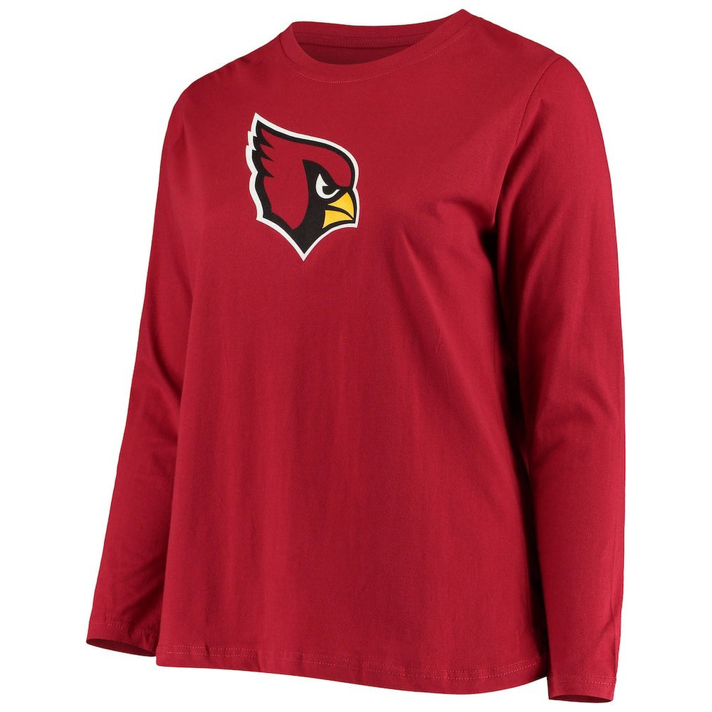 Arizona Cardinals Fanatics Women's Plus Size Primary Logo Long Sleeve Scoop Neck T-Shirt