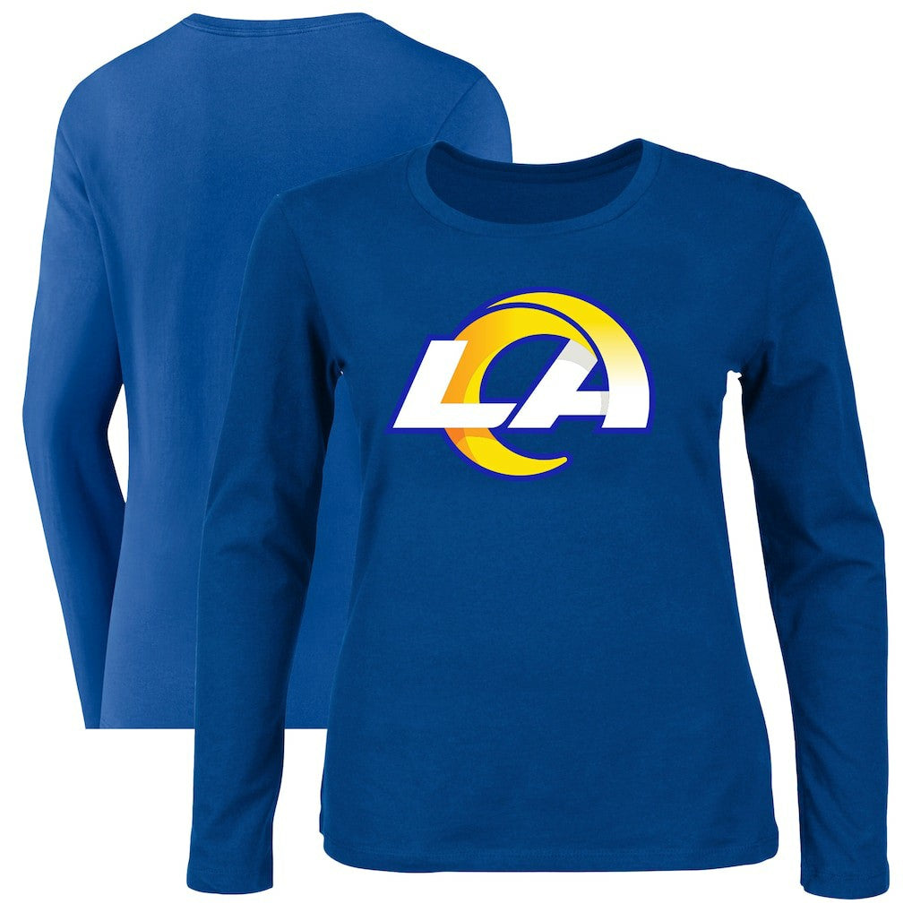 Los Angeles Rams Fanatics Women's Plus Size Primary Logo Long Sleeve Scoop Neck T-Shirt