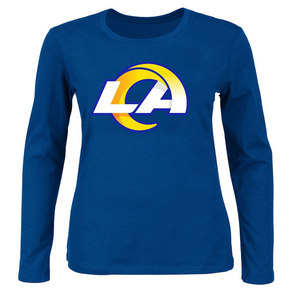 Los Angeles Rams Fanatics Women's Plus Size Primary Logo Long Sleeve Scoop Neck T-Shirt