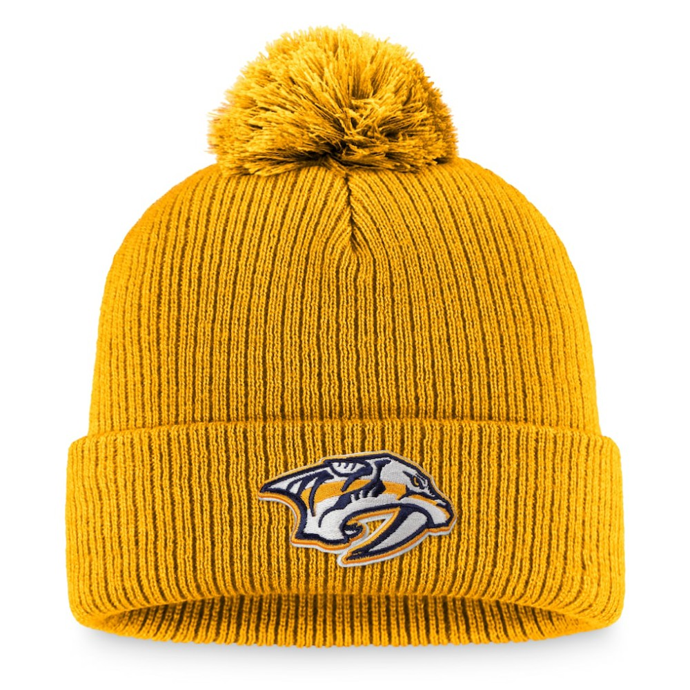 Nashville Predators Fanatics Primary Logo Cuffed Knit Hat with Pom Online