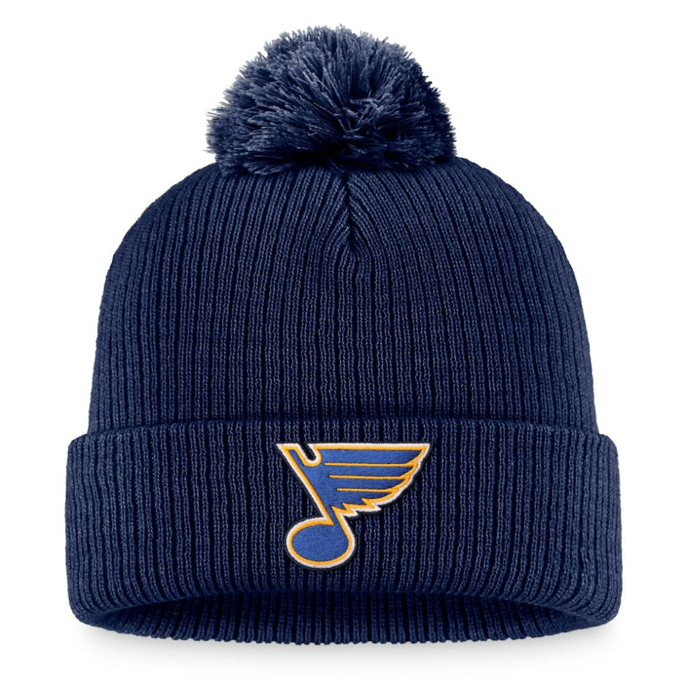 St. Louis Blues Fanatics Primary Logo Cuffed Knit Hat with Pom Sale