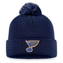 St. Louis Blues Fanatics Primary Logo Cuffed Knit Hat with Pom Sale