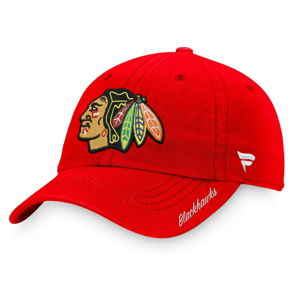 Chicago Blackhawks Fanatics Women's Core Primary Logo Adjustable Hat For Sale