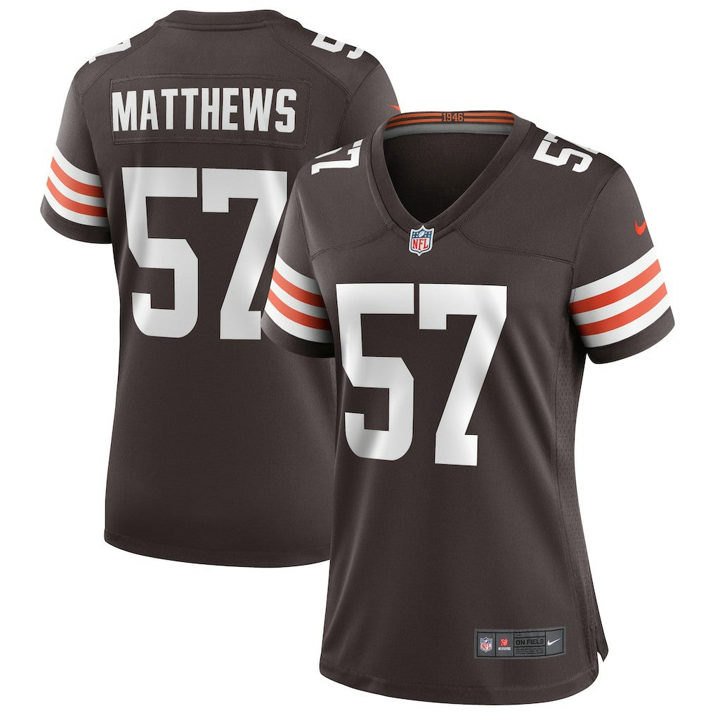Cleveland Browns Nike Clay Matthews  Women's Game Retired Player Jersey