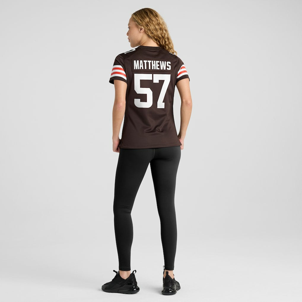 Cleveland Browns Nike Clay Matthews  Women's Game Retired Player Jersey