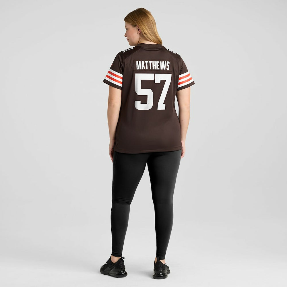Cleveland Browns Nike Clay Matthews  Women's Game Retired Player Jersey
