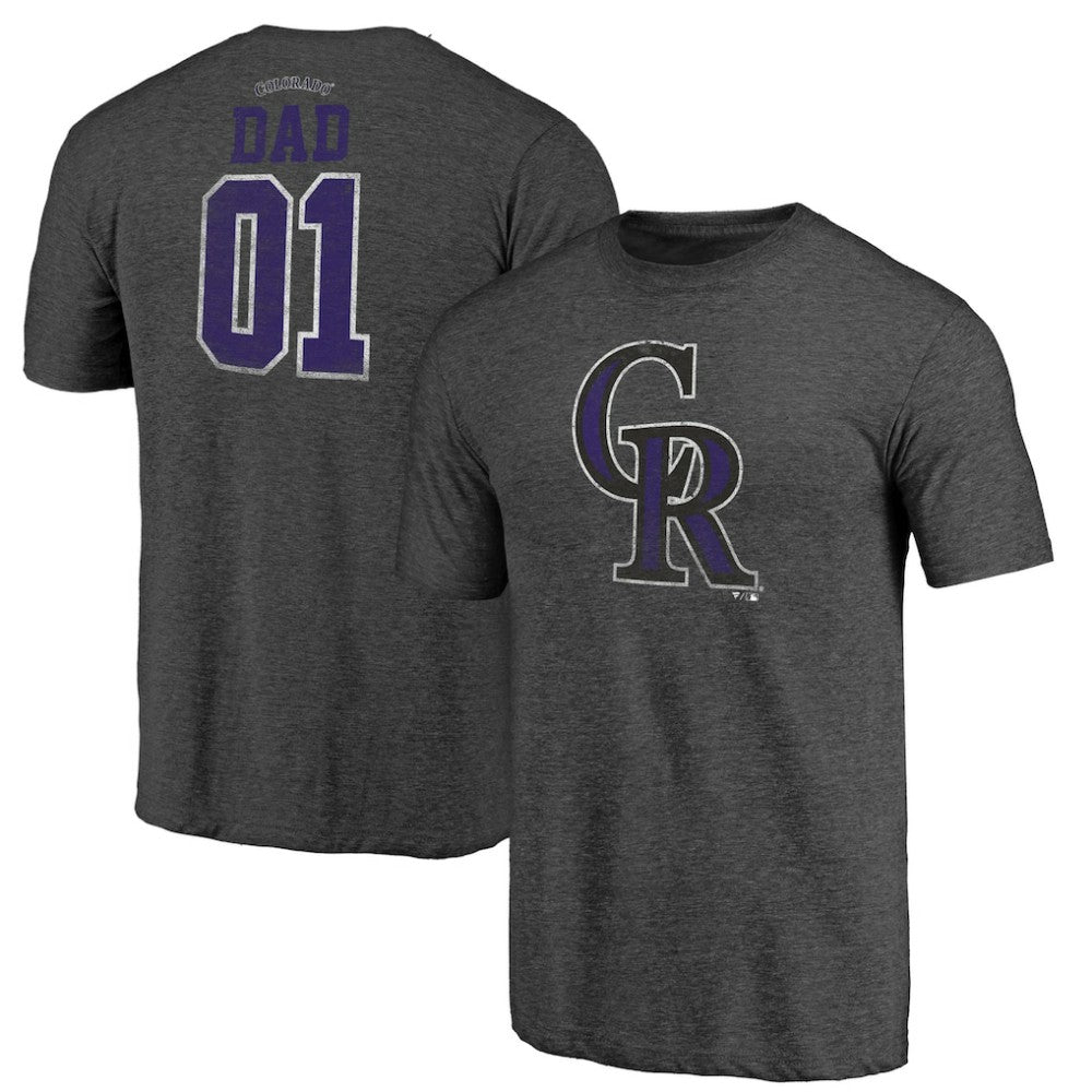 Colorado Rockies Father's Day Greatest Dad Tri-Blend T-Shirt | MLB Sale