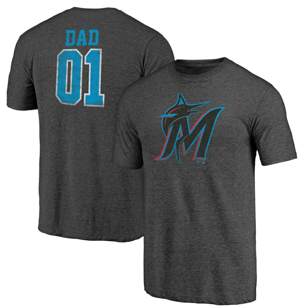 Miami Marlins Father's Day Greatest Dad Tri-Blend T-Shirt | MLB New
