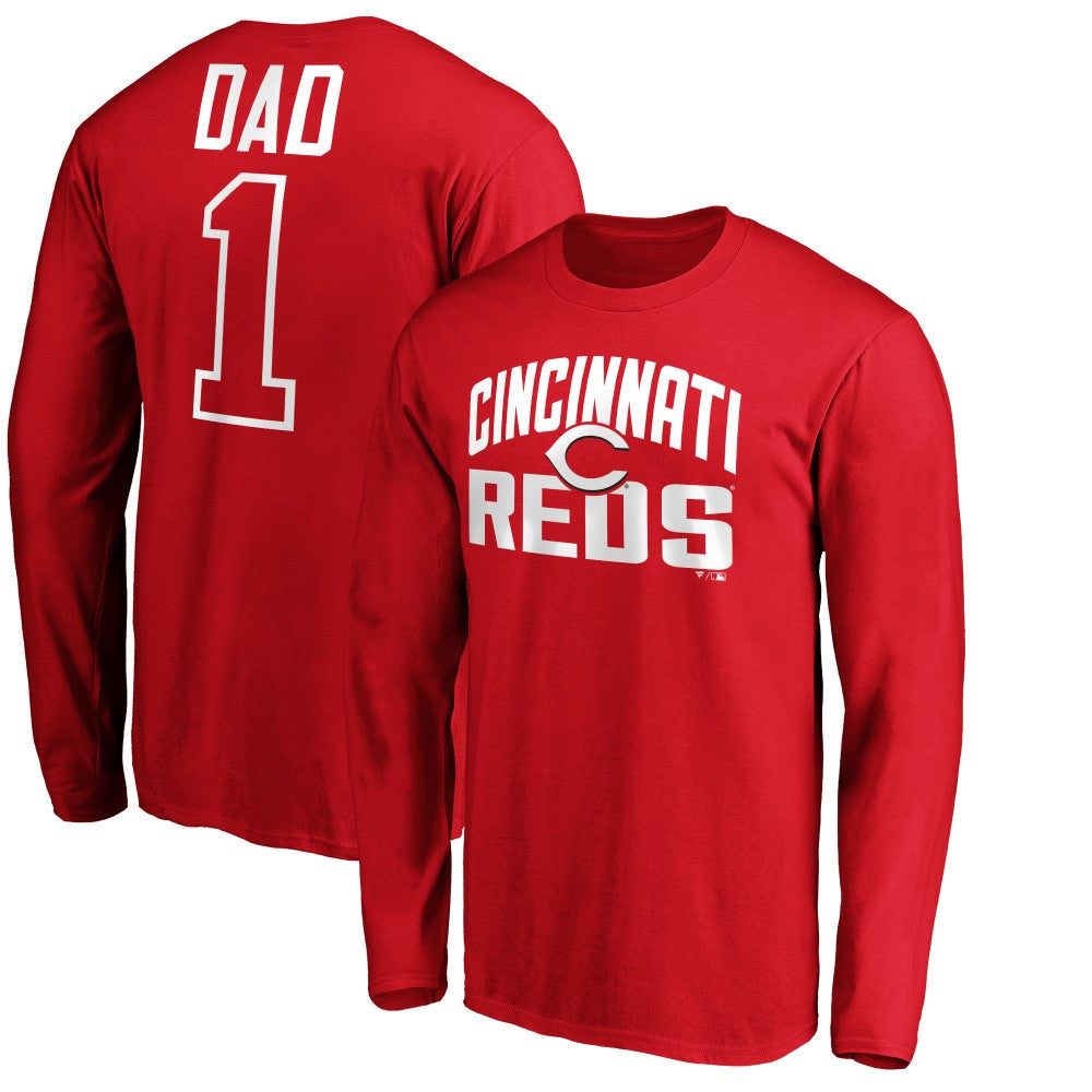Cincinnati Reds Father's Day #1 Dad Long Sleeve T-Shirt | MLB For sale