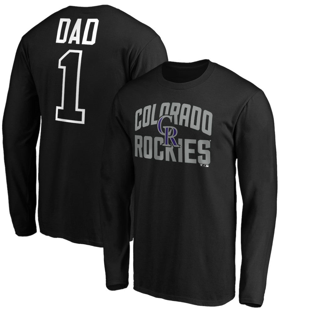 Colorado Rockies Father's Day #1 Dad Long Sleeve T-Shirt | MLB New
