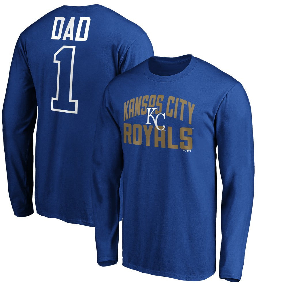 Kansas City Royals Father's Day #1 Dad Long Sleeve T-Shirt | MLB Outlet