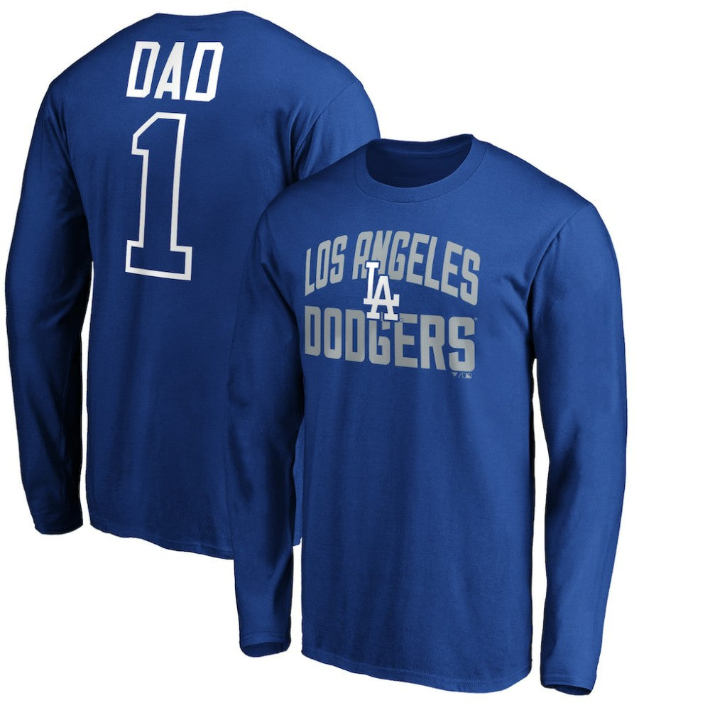Los Angeles Dodgers Father's Day #1 Dad Long Sleeve T-Shirt | MLB Shop