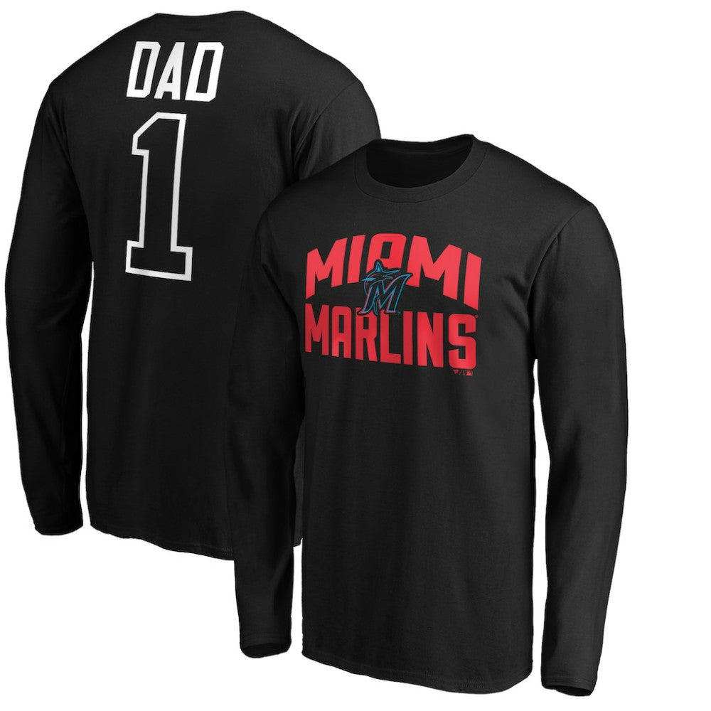 Miami Marlins Father's Day #1 Dad Long Sleeve T-Shirt | MLB US
