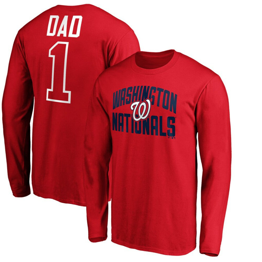 Washington Nationals Father's Day #1 Dad Long Sleeve T-Shirt | MLB US