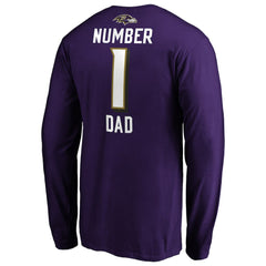 Baltimore Ravens  #1 Dad Long Sleeve Team Logo T-Shirt