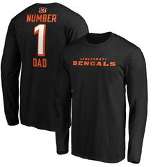 Cincinnati Bengals  #1 Dad Long Sleeve Team Logo T-Shirt
