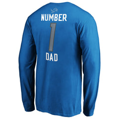 Detroit Lions  #1 Dad Long Sleeve Team Logo T-Shirt