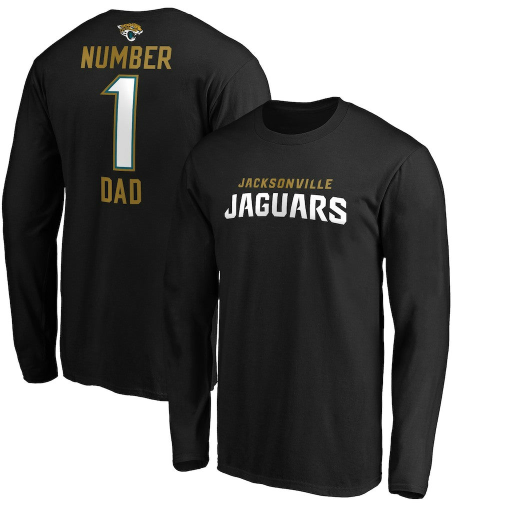 Jacksonville Jaguars  #1 Dad Long Sleeve Team Logo T-Shirt