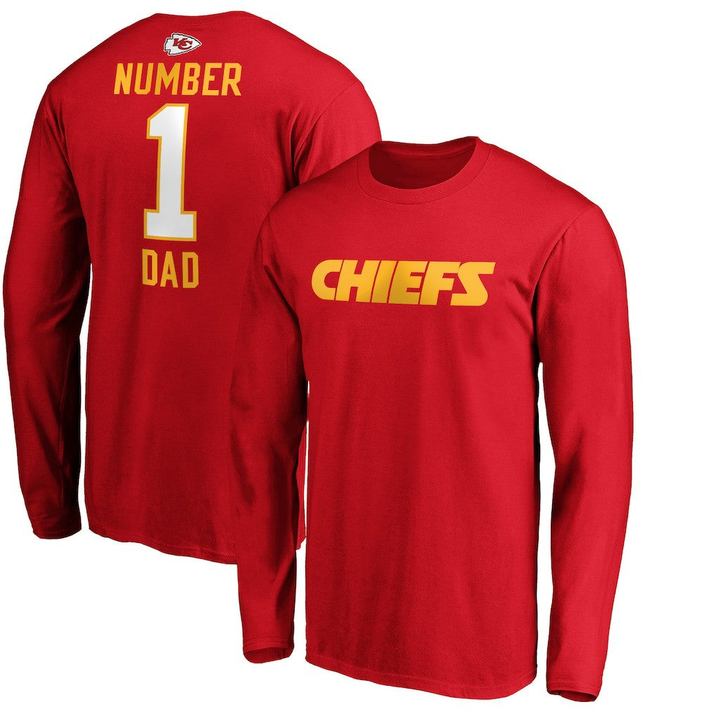 Kansas City Chiefs  #1 Dad Long Sleeve Team Logo T-Shirt