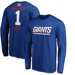 New York Giants  #1 Dad Long Sleeve Team Logo T-Shirt