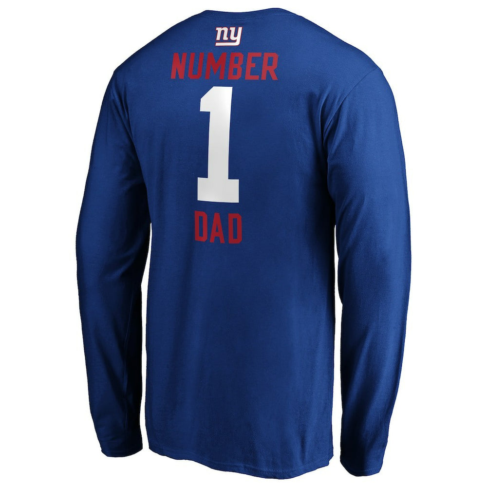 New York Giants  #1 Dad Long Sleeve Team Logo T-Shirt