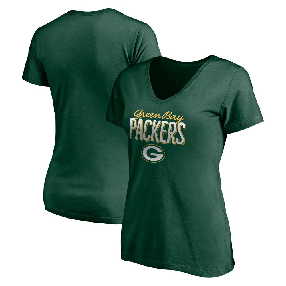 Green Bay Packers Fanatics Women's Nostalgia V-Neck T-Shirt