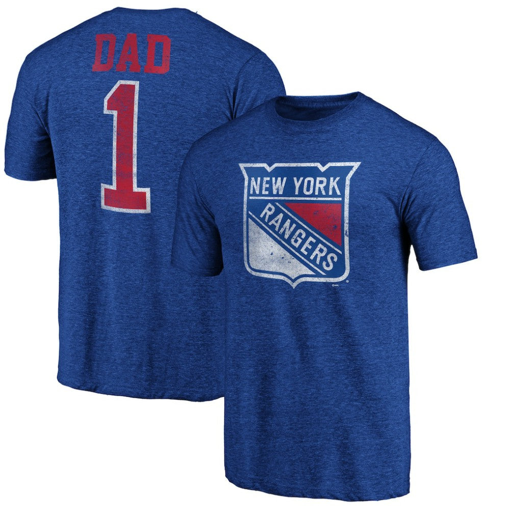 New York Rangers Greatest Dad Tri-Blend T-Shirt On Sale