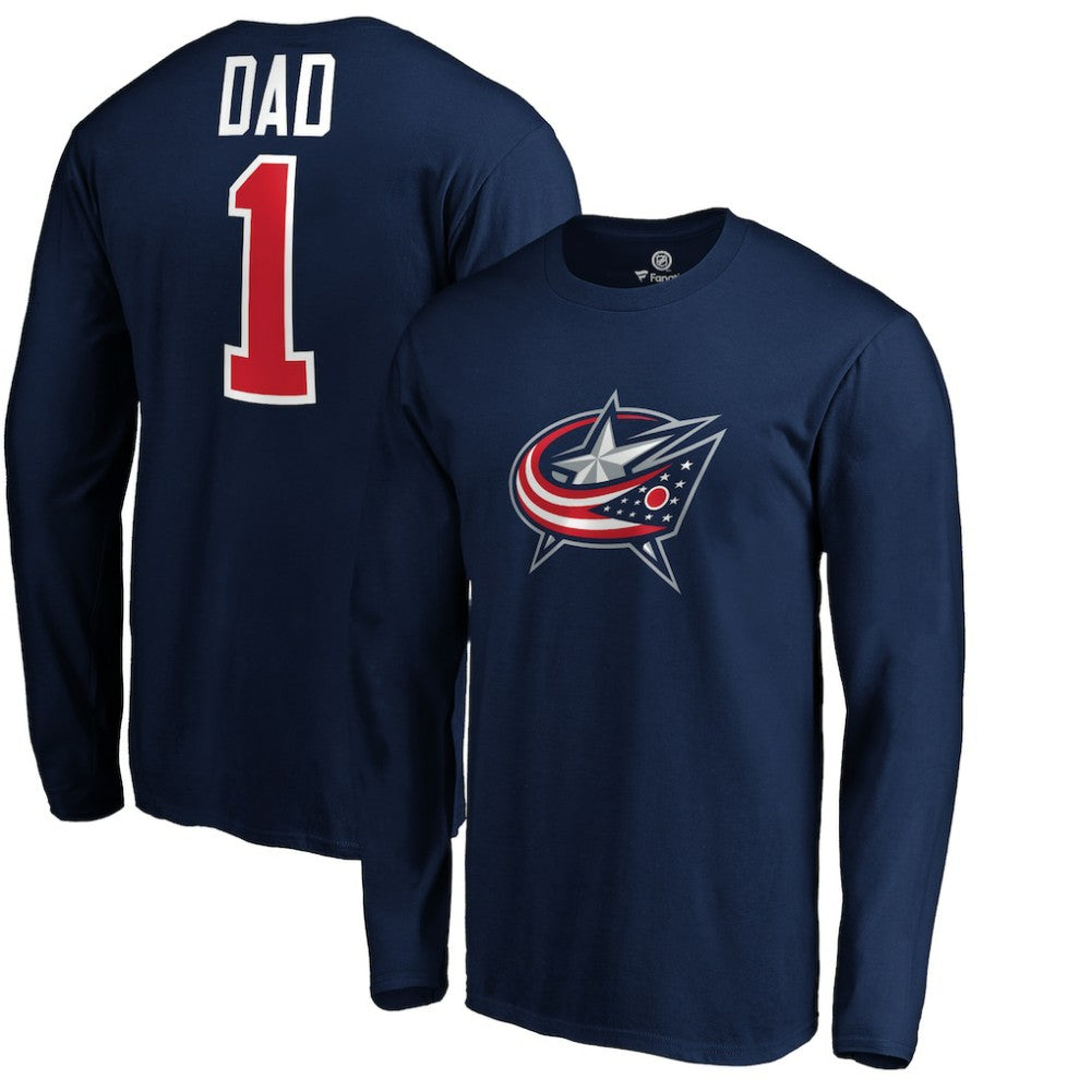 Columbus Blue Jackets #1 Dad Long Sleeve T-Shirt Online