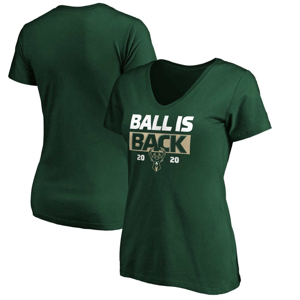 Milwaukee Bucks Women's Ball Is Back V-Neck T-Shirt On Sale