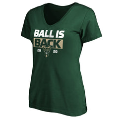 Milwaukee Bucks Women's Ball Is Back V-Neck T-Shirt On Sale