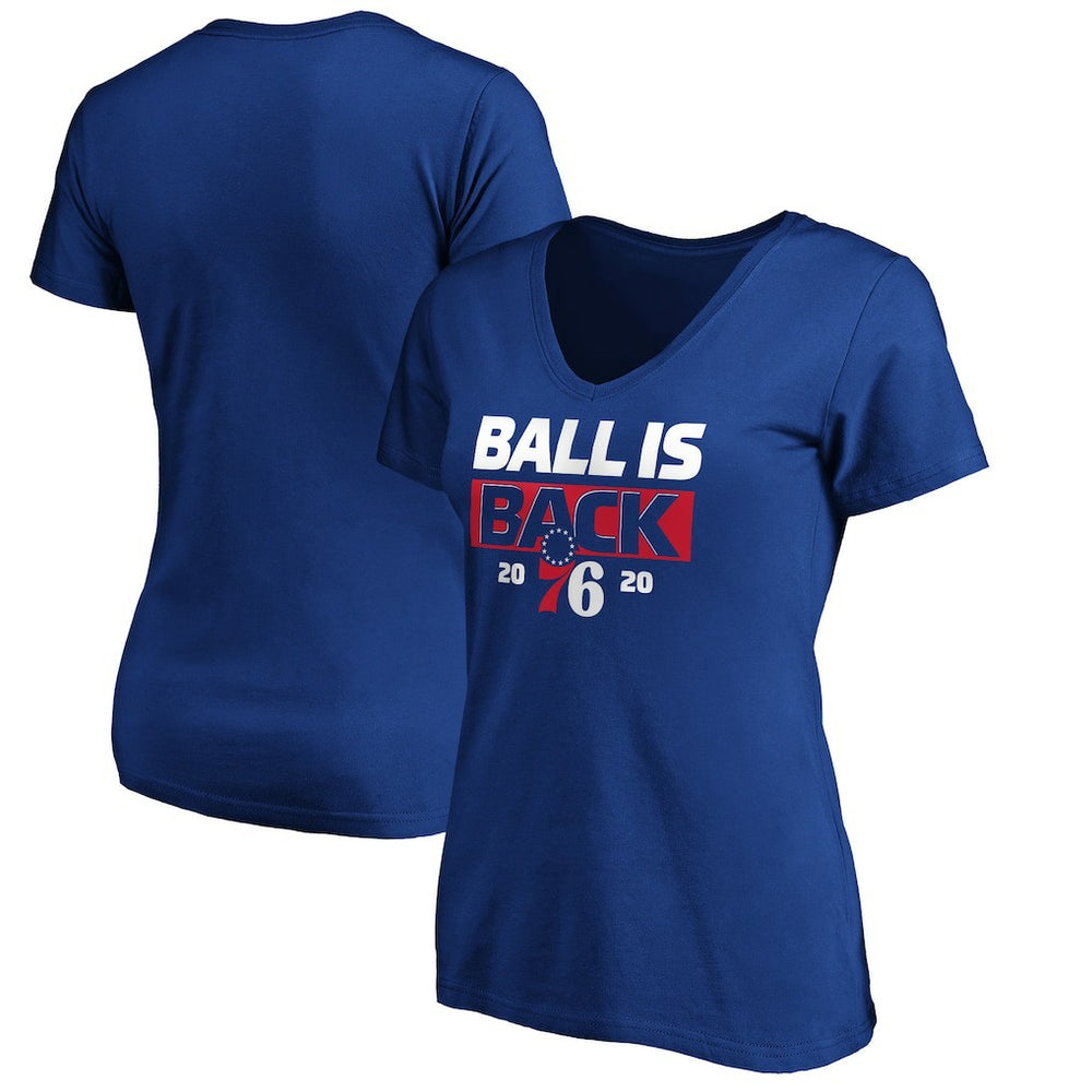 Philadelphia 76ers Women's Ball Is Back V-Neck T-Shirt On Sale