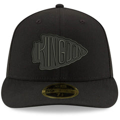 Kansas City Chiefs New Era Alternate Logo Black on Black Low Profile 59FIFTY II Fitted Hat