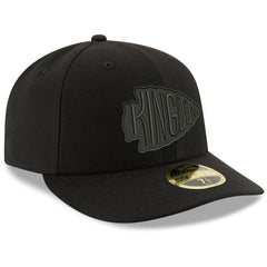 Kansas City Chiefs New Era Alternate Logo Black on Black Low Profile 59FIFTY II Fitted Hat