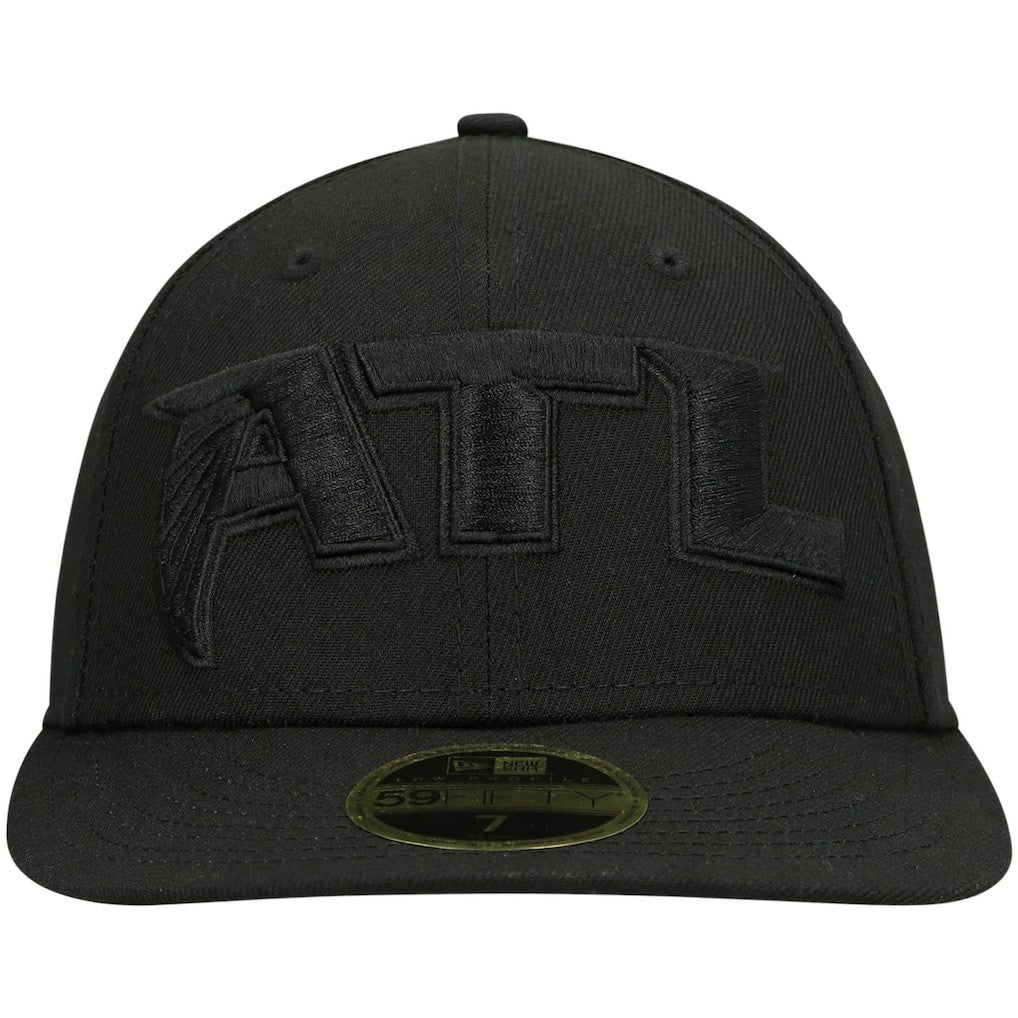 Atlanta Falcons New Era Alternate Logo Black on Black Low Profile 59FIFTY II Fitted Hat