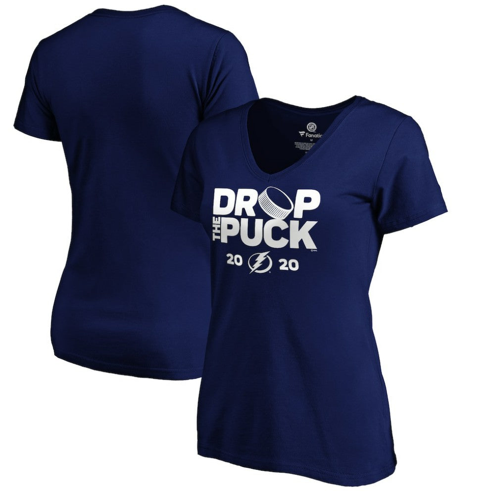 Tampa Bay Lightning Women's Drop the Puck V-Neck T-Shirt On Sale