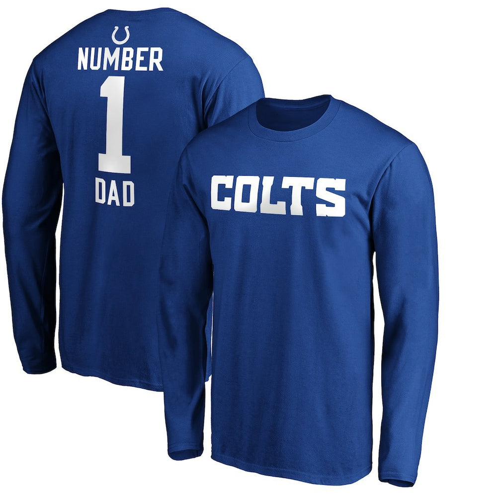 Indianapolis Colts  #1 Dad Long Sleeve Team Logo T-Shirt