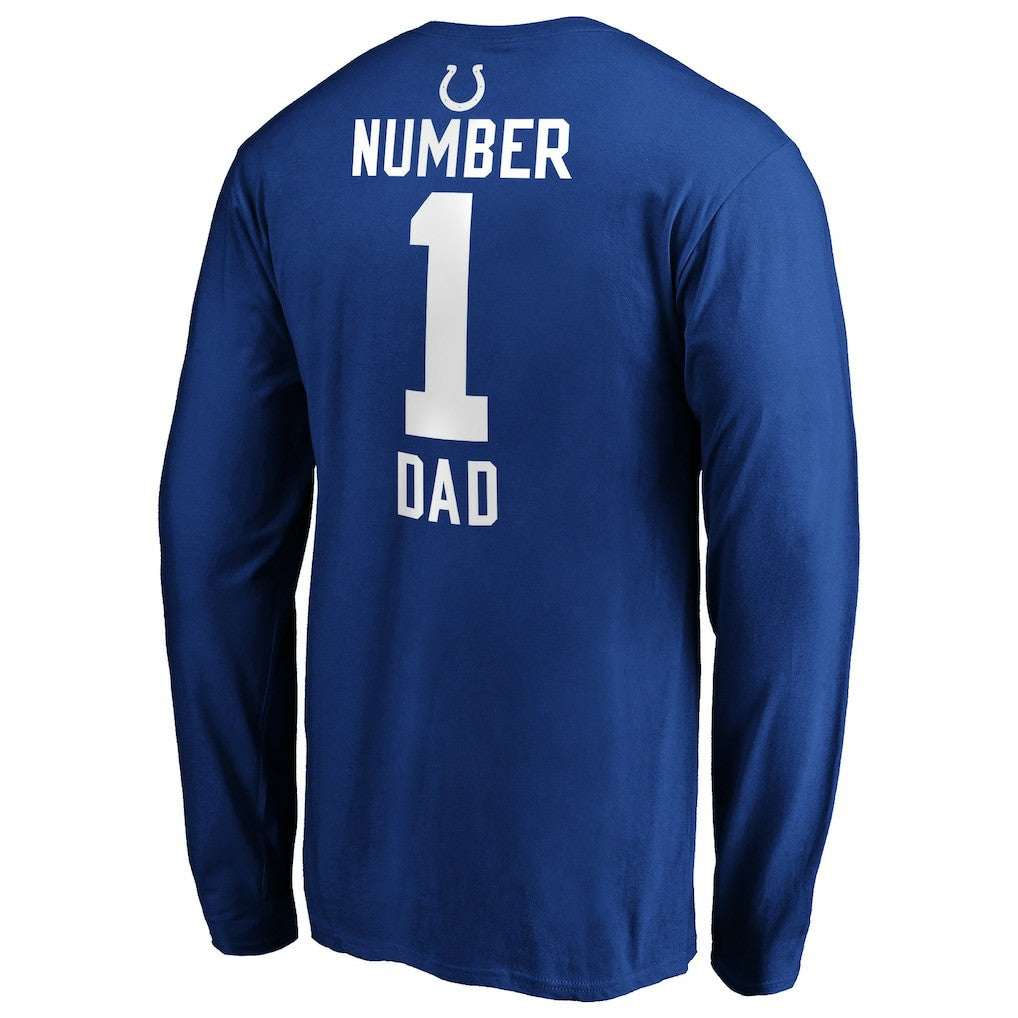Indianapolis Colts  #1 Dad Long Sleeve Team Logo T-Shirt