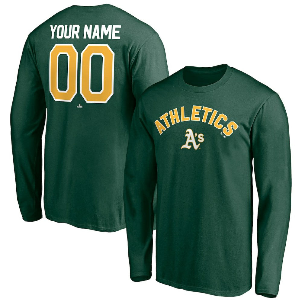 Athletics Personalized Winning Streak Name & Number Long Sleeve T-Shirt | MLB Shop
