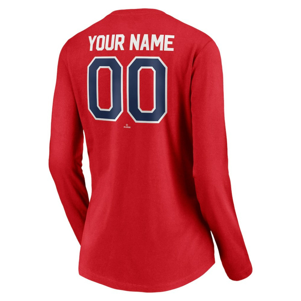 Philadelphia Phillies Women's Personalized Winning Streak Name & Number Long Sleeve V-Neck T-Shirt | MLB Shop