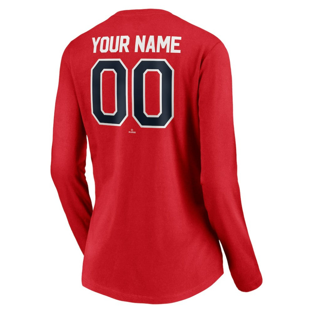 Washington Nationals Women's Personalized Winning Streak Name & Number Long Sleeve V-Neck T-Shirt | MLB Online