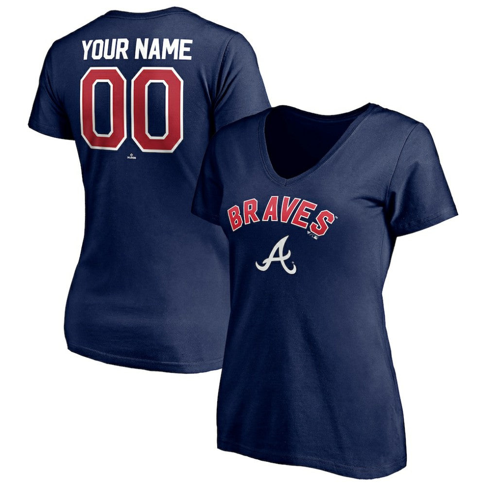 Atlanta Braves Women's Personalized Winning Streak Name & Number V-Neck T-Shirt | MLB Online
