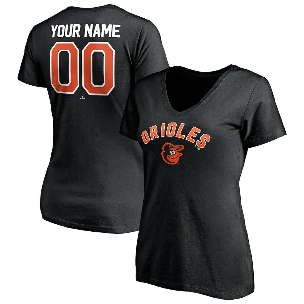 Baltimore Orioles Women's Personalized Winning Streak Name & Number V-Neck T-Shirt | MLB Outlet