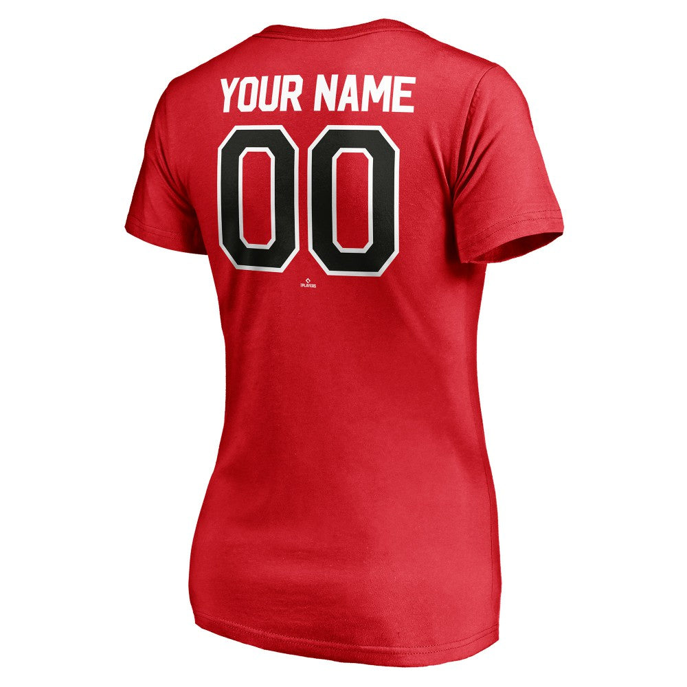 Cincinnati Reds Women's Personalized Winning Streak Name & Number V-Neck T-Shirt | MLB US
