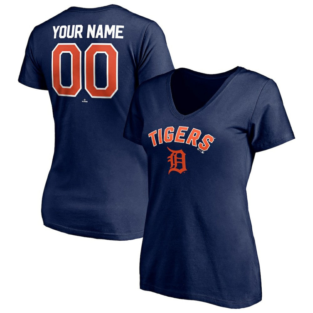 Detroit Tigers Women's Personalized Winning Streak Name & Number V-Neck T-Shirt | MLB On Sale