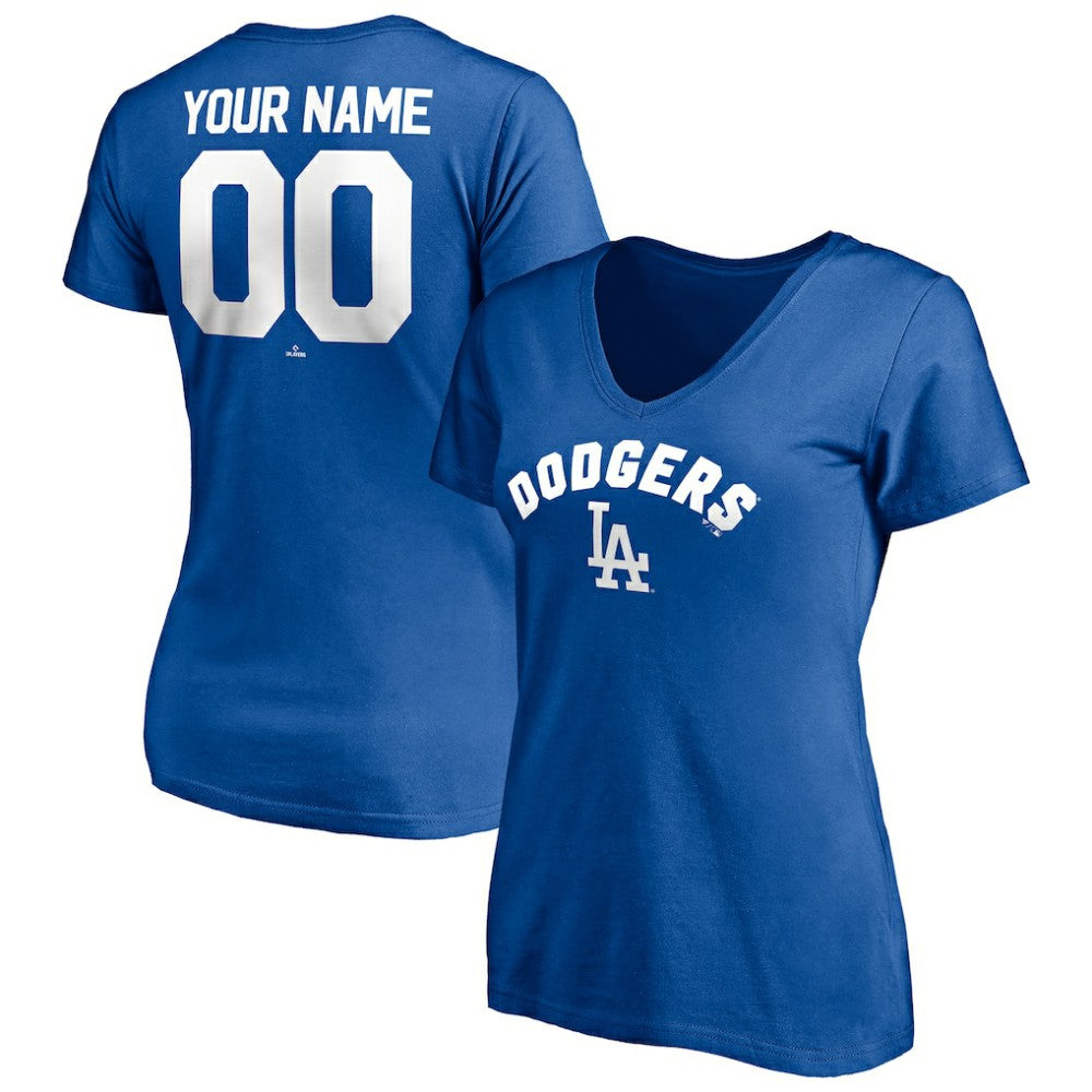 Los Angeles Dodgers Women's Personalized Winning Streak Name & Number V-Neck T-Shirt | MLB US