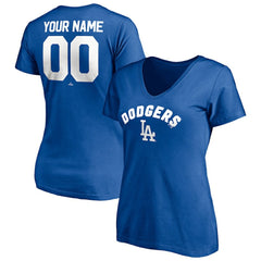 Los Angeles Dodgers Women's Personalized Winning Streak Name & Number V-Neck T-Shirt | MLB US